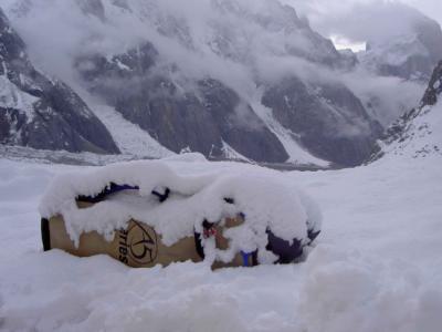 Haulbag on the glacier.